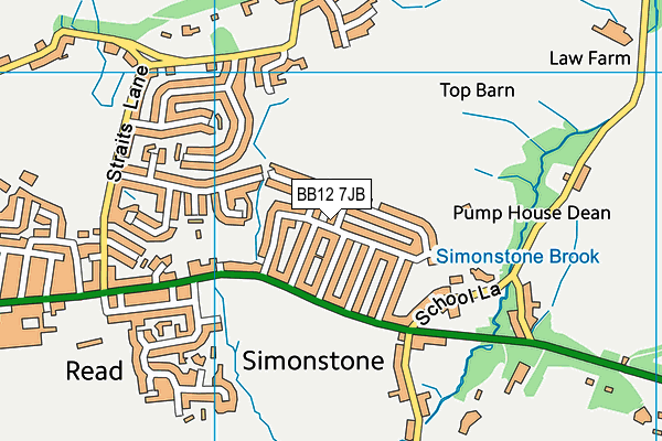 BB12 7JB map - OS VectorMap District (Ordnance Survey)