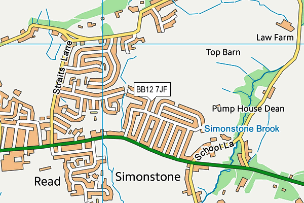 BB12 7JF map - OS VectorMap District (Ordnance Survey)