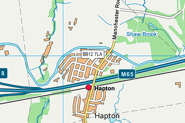 BB12 7LA map - OS VectorMap District (Ordnance Survey)