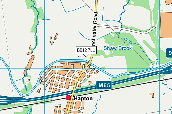 BB12 7LL map - OS VectorMap District (Ordnance Survey)