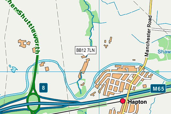 BB12 7LN map - OS VectorMap District (Ordnance Survey)
