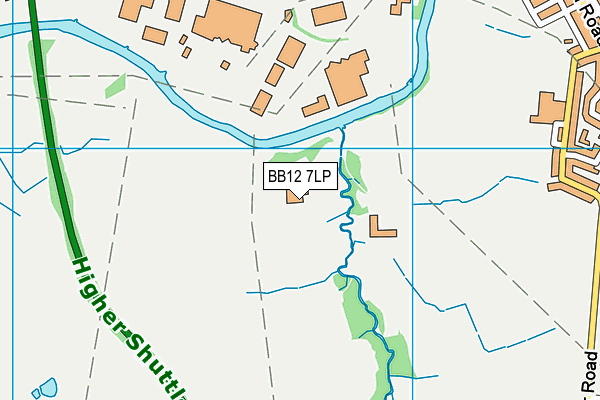 BB12 7LP map - OS VectorMap District (Ordnance Survey)