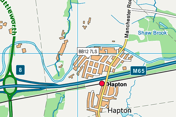 BB12 7LS map - OS VectorMap District (Ordnance Survey)