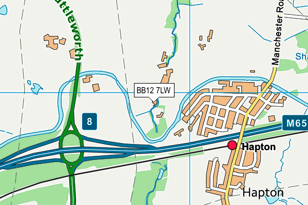 BB12 7LW map - OS VectorMap District (Ordnance Survey)