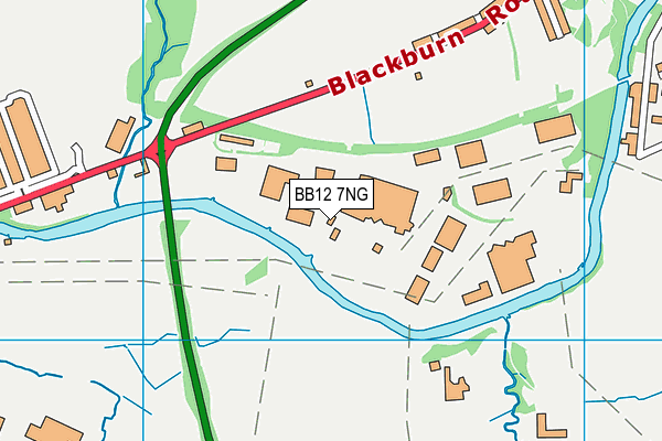 BB12 7NG map - OS VectorMap District (Ordnance Survey)