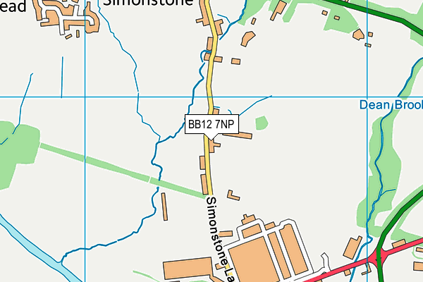 BB12 7NP map - OS VectorMap District (Ordnance Survey)