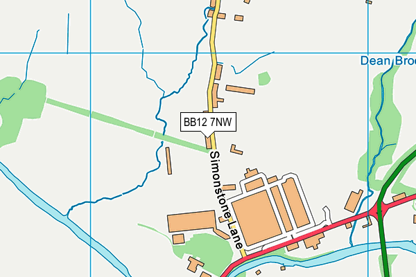 BB12 7NW map - OS VectorMap District (Ordnance Survey)