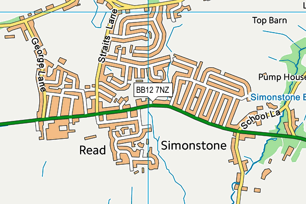 BB12 7NZ map - OS VectorMap District (Ordnance Survey)