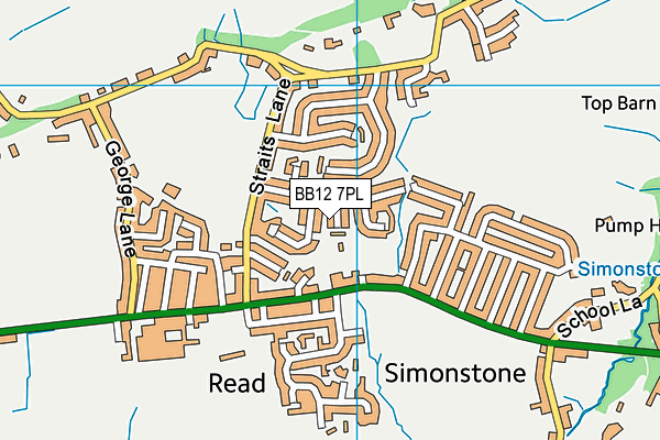 BB12 7PL map - OS VectorMap District (Ordnance Survey)