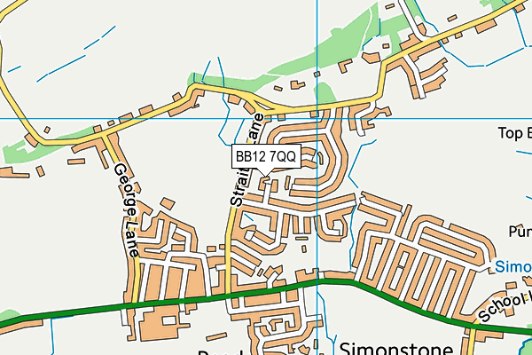 BB12 7QQ map - OS VectorMap District (Ordnance Survey)