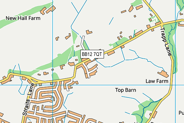 BB12 7QT map - OS VectorMap District (Ordnance Survey)