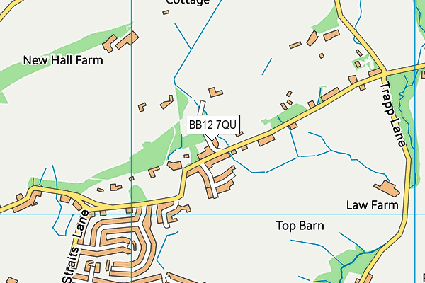 BB12 7QU map - OS VectorMap District (Ordnance Survey)