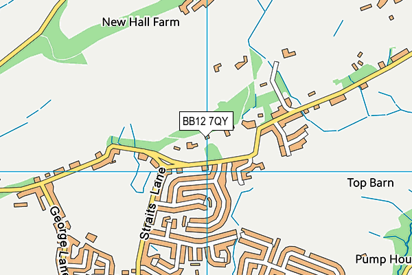 BB12 7QY map - OS VectorMap District (Ordnance Survey)