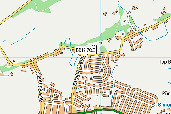 BB12 7QZ map - OS VectorMap District (Ordnance Survey)
