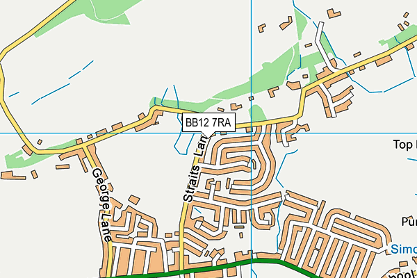 BB12 7RA map - OS VectorMap District (Ordnance Survey)