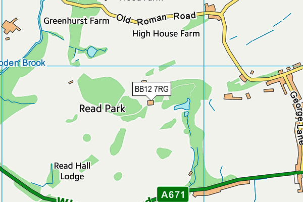 BB12 7RG map - OS VectorMap District (Ordnance Survey)