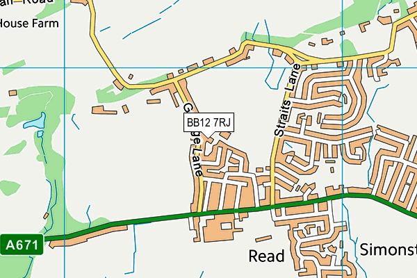 BB12 7RJ map - OS VectorMap District (Ordnance Survey)