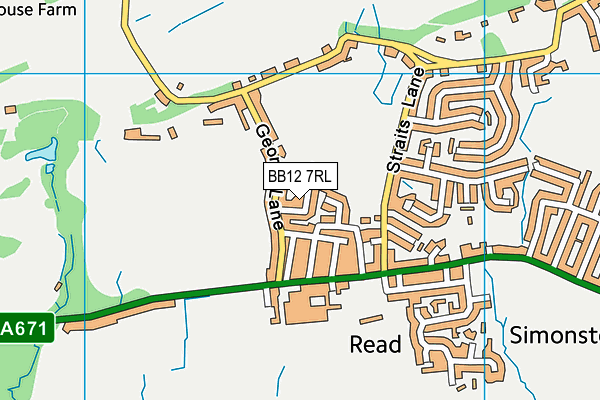 BB12 7RL map - OS VectorMap District (Ordnance Survey)