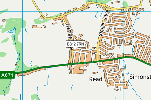 BB12 7RN map - OS VectorMap District (Ordnance Survey)