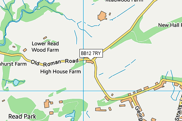 BB12 7RY map - OS VectorMap District (Ordnance Survey)