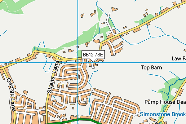BB12 7SE map - OS VectorMap District (Ordnance Survey)