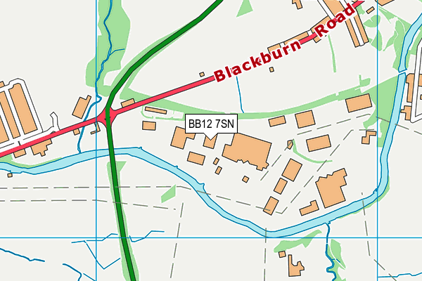 BB12 7SN map - OS VectorMap District (Ordnance Survey)