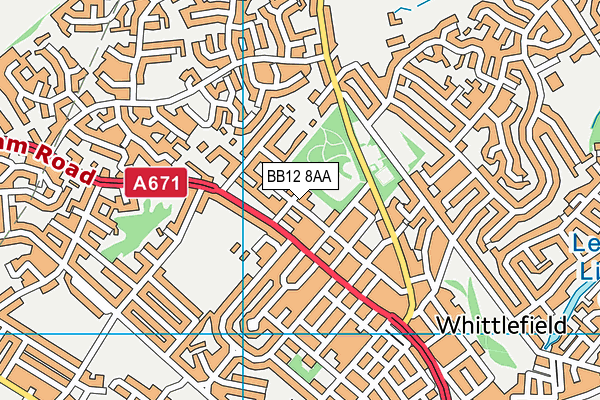 BB12 8AA map - OS VectorMap District (Ordnance Survey)