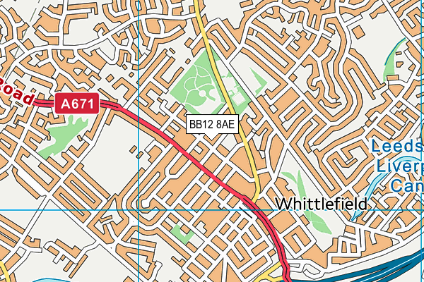 BB12 8AE map - OS VectorMap District (Ordnance Survey)