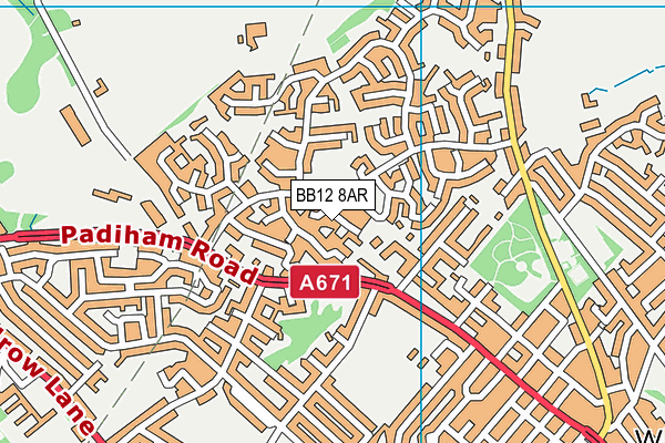 BB12 8AR map - OS VectorMap District (Ordnance Survey)