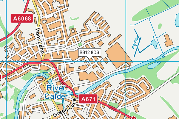 BB12 8DS map - OS VectorMap District (Ordnance Survey)