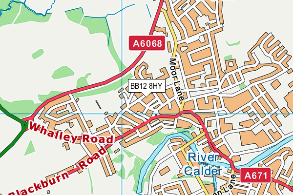 BB12 8HY map - OS VectorMap District (Ordnance Survey)