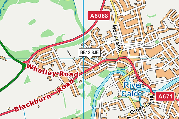 BB12 8JE map - OS VectorMap District (Ordnance Survey)