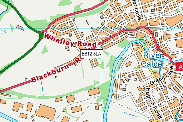 BB12 8LA map - OS VectorMap District (Ordnance Survey)