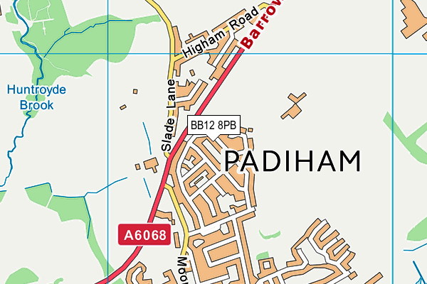 BB12 8PB map - OS VectorMap District (Ordnance Survey)