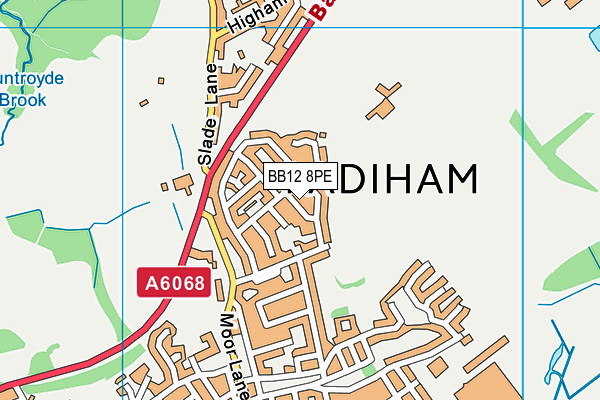 BB12 8PE map - OS VectorMap District (Ordnance Survey)