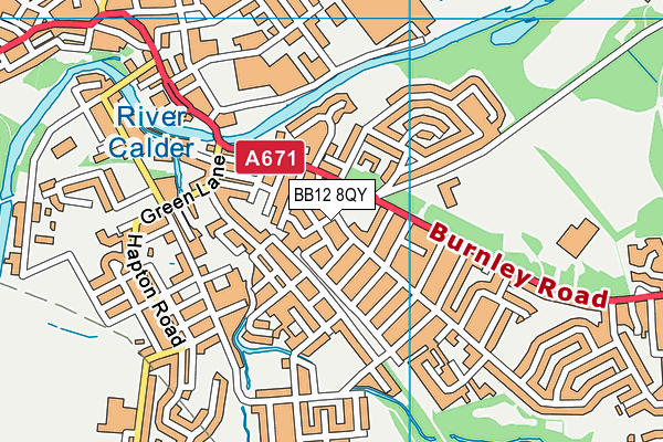BB12 8QY map - OS VectorMap District (Ordnance Survey)