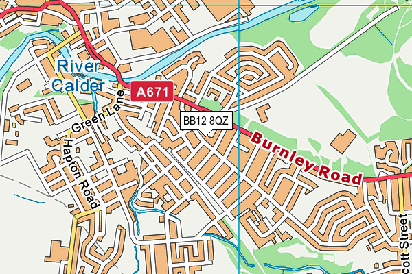 BB12 8QZ map - OS VectorMap District (Ordnance Survey)