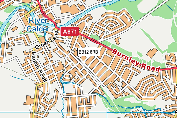 BB12 8RB map - OS VectorMap District (Ordnance Survey)