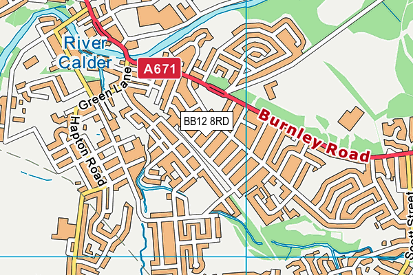 BB12 8RD map - OS VectorMap District (Ordnance Survey)