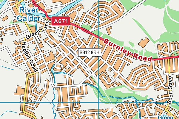 BB12 8RH map - OS VectorMap District (Ordnance Survey)