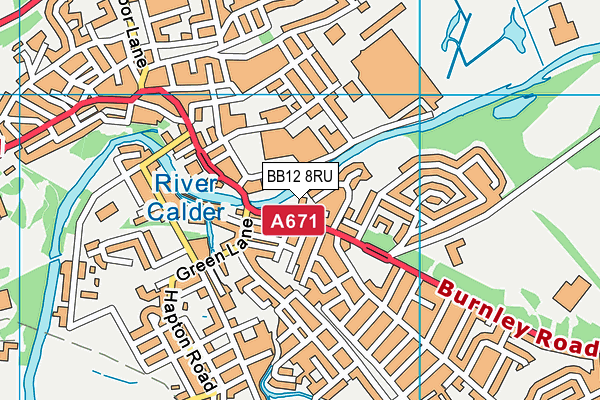 BB12 8RU map - OS VectorMap District (Ordnance Survey)