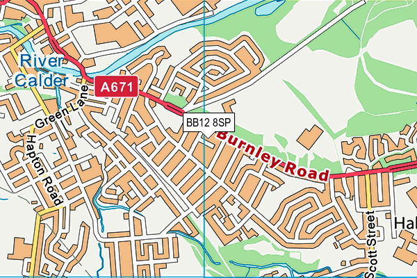 BB12 8SP map - OS VectorMap District (Ordnance Survey)