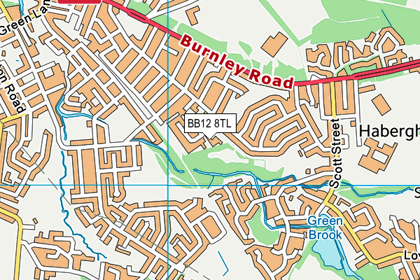 BB12 8TL map - OS VectorMap District (Ordnance Survey)