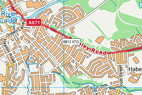 BB12 8TQ map - OS VectorMap District (Ordnance Survey)