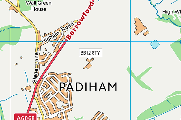 BB12 8TY map - OS VectorMap District (Ordnance Survey)