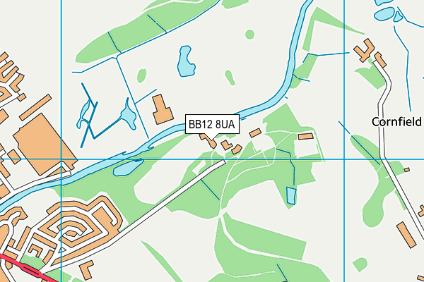 BB12 8UA map - OS VectorMap District (Ordnance Survey)