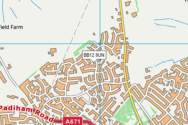BB12 8UN map - OS VectorMap District (Ordnance Survey)