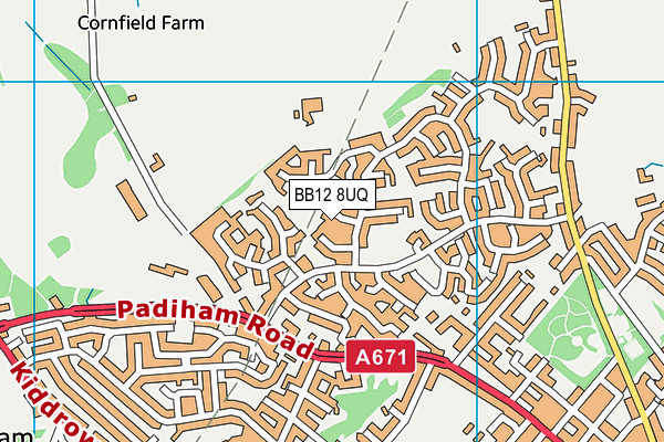 BB12 8UQ map - OS VectorMap District (Ordnance Survey)