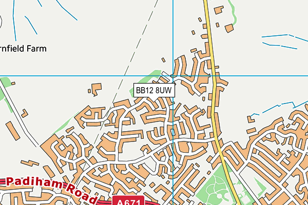 BB12 8UW map - OS VectorMap District (Ordnance Survey)