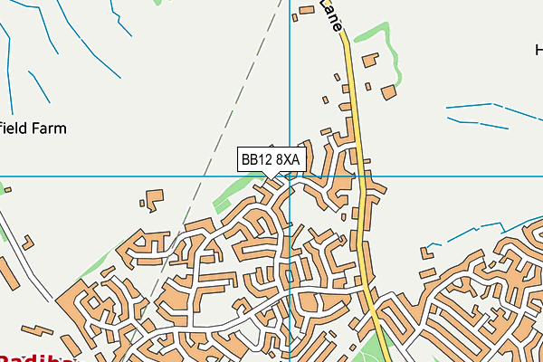 BB12 8XA map - OS VectorMap District (Ordnance Survey)